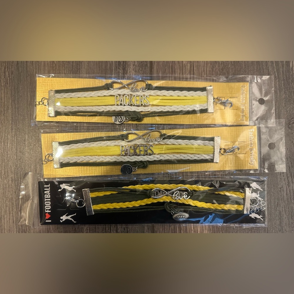 Green Bay Packers bracelets - Pack of 3
